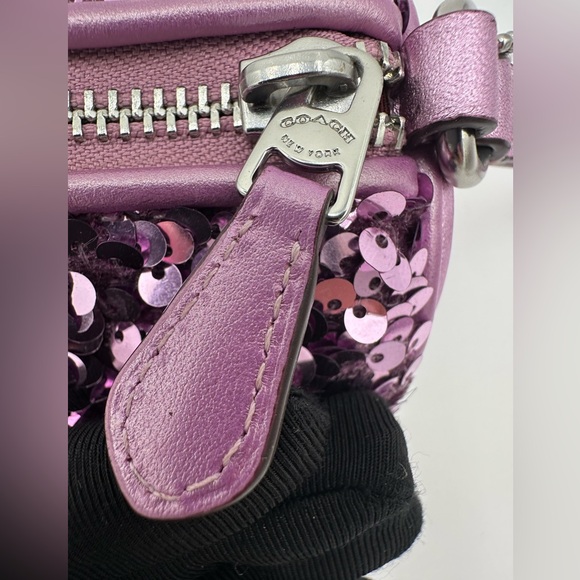 NWOT Coach Nolita Barrel Bag in purple/lilac sequins. Style J2322-CQ589 - Picture 10 of 14